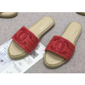 Chanel Rope Espadrilles Slipper Sandals Red 2015 (GD2025-6071955 )