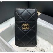 Chanel 19 Phone and Card Holder in Lambskin AP1182 Black 2020 Collection AQ01987
