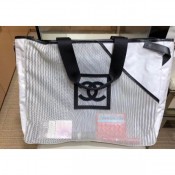 Chanel Mesh and PVC Shopping Tote Small Bag White 2019 AQ00801
