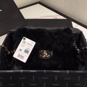 Chanel Shearling Lambskin Small Flap Bag AS1199 Black 2019 Collection AQ03311
