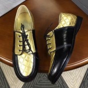 Chanel Lambskin & Patent Leather Lace-ups G33845 Gold/Black Fall- Winter 2018 (GD5033-8071107 )