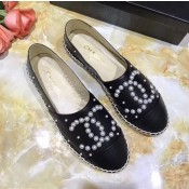 Chanel Lambskin & Pearls Espadarilles G29762 Black 2017 (GD2025-7082167 )